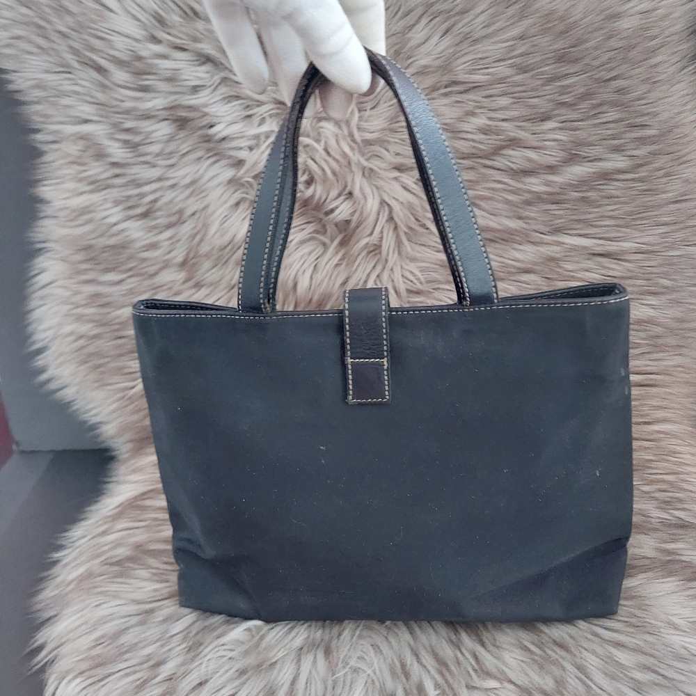 Lauren Ralph Lauren Vinyl Hand Bag Double Top Handles - Picture 3 of 16